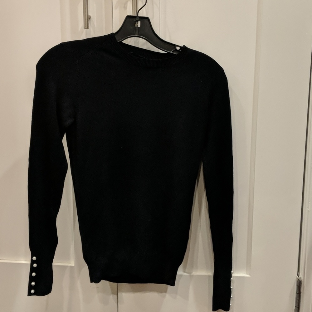 Zara knit sweater with pearl detailing NWT